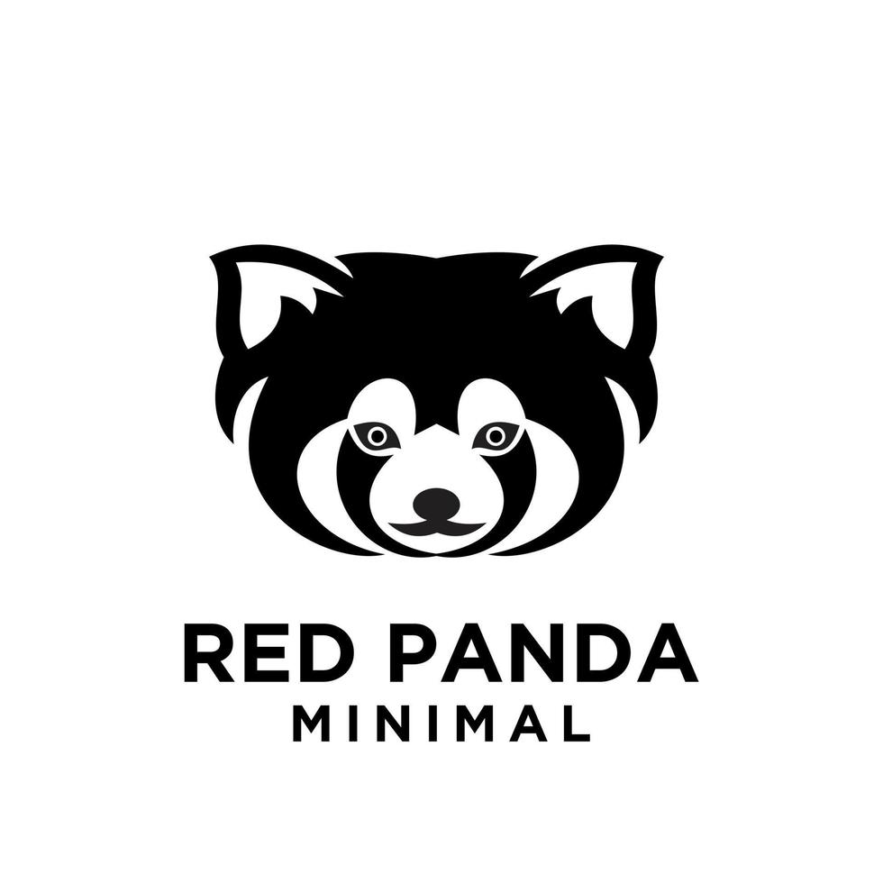 design do ícone do logotipo do panda vermelho e preto vetor