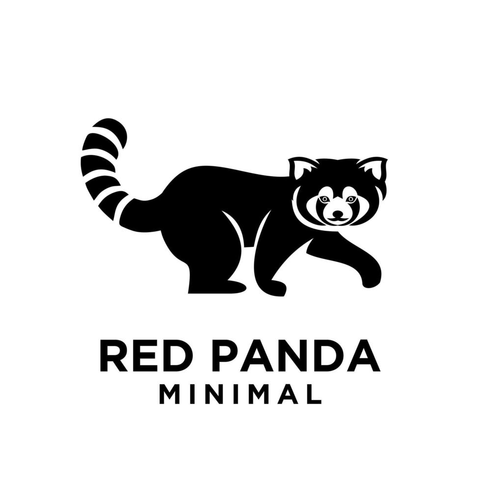 design do ícone do logotipo do panda vermelho e preto vetor