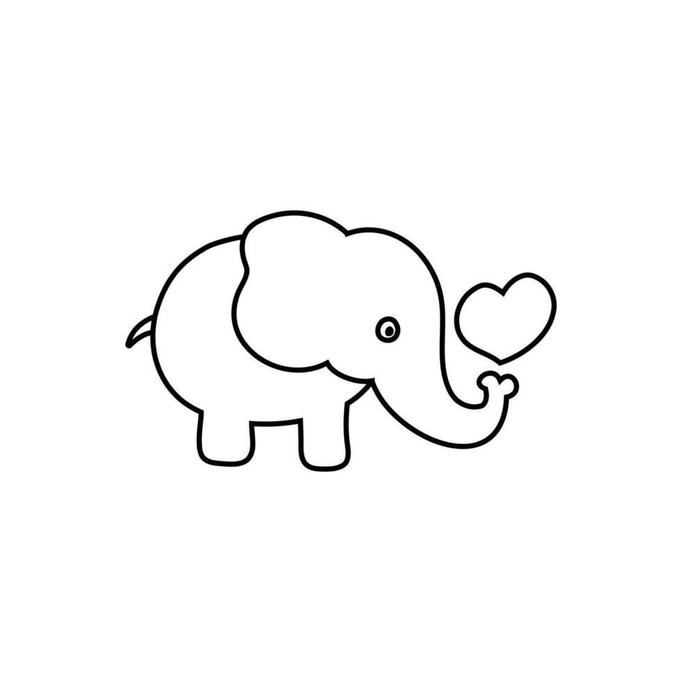 bebê elefante ícone vetor. circo ilustração placa. amor símbolo. vetor