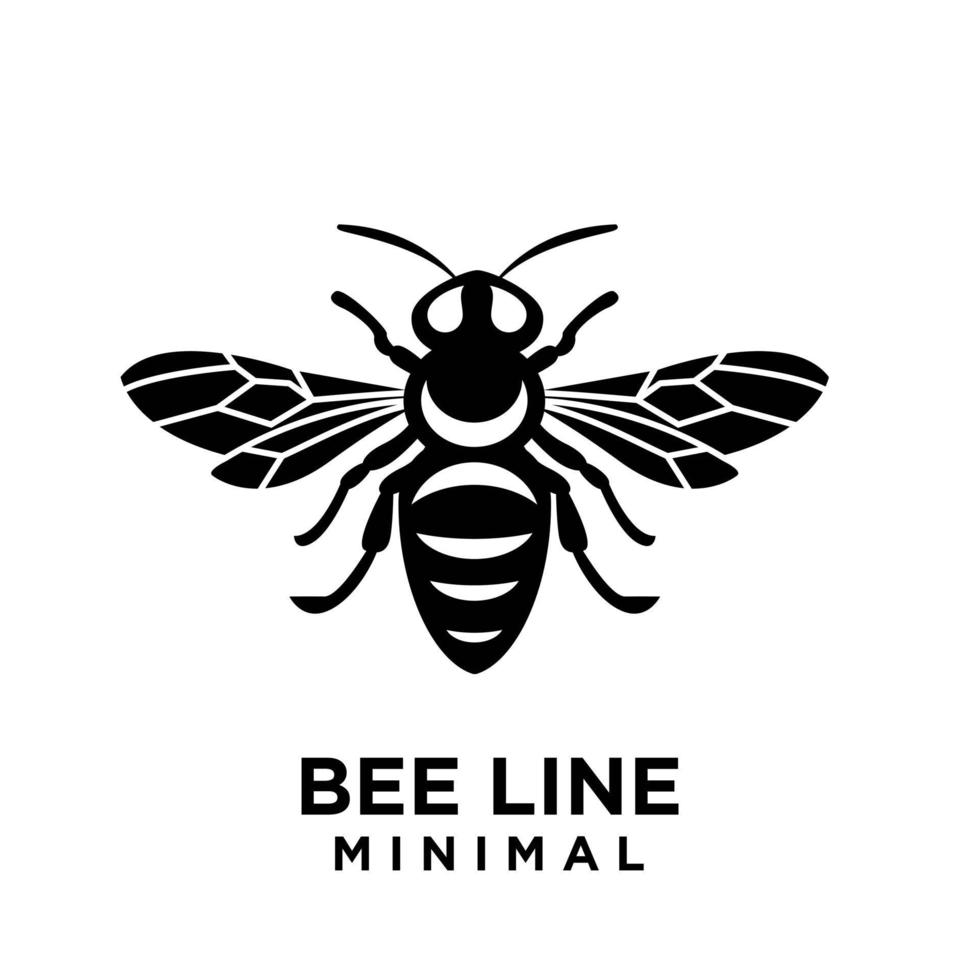 minimal big hornet bee vector vintage logotipo premium preto