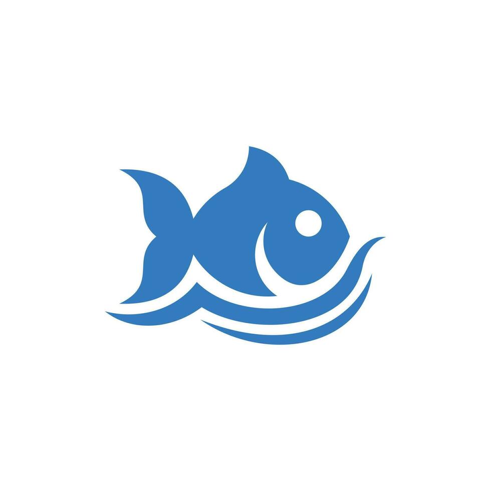 animal peixe natação onda moderno criativo logotipo vetor