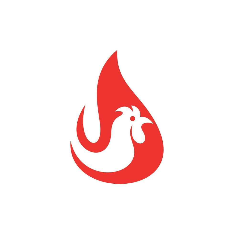 animal galo fogo calor criativo simples logotipo vetor