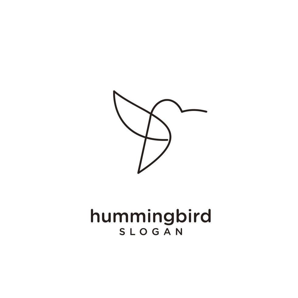 Hummingbird line Abstract Simple Modern Logo Icon Design vetor