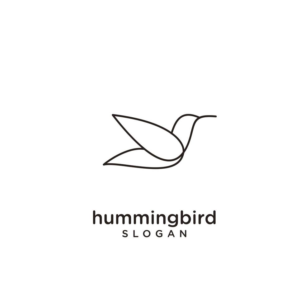 Hummingbird line Abstract Simple Modern Logo Icon Design vetor