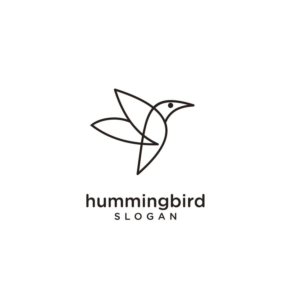 Hummingbird line Abstract Simple Modern Logo Icon Design vetor