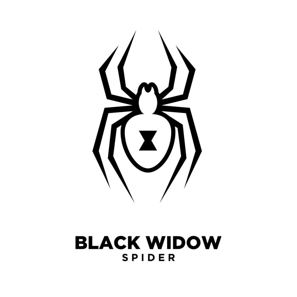 contorno da viúva negra ícone do logotipo da aranha vetor