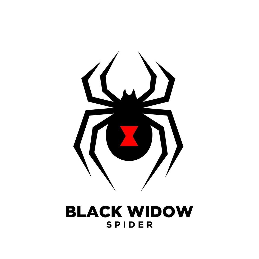 design do ícone do logotipo da aranha viúva negra vermelha vetor