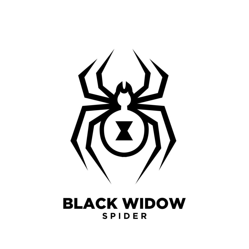 contorno da viúva negra ícone do logotipo da aranha vetor