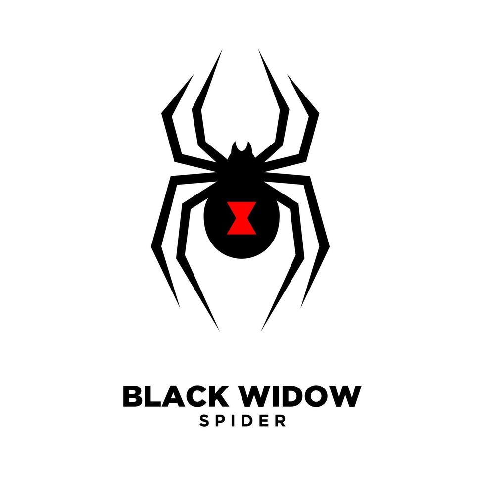 design do ícone do logotipo da aranha viúva negra vermelha vetor