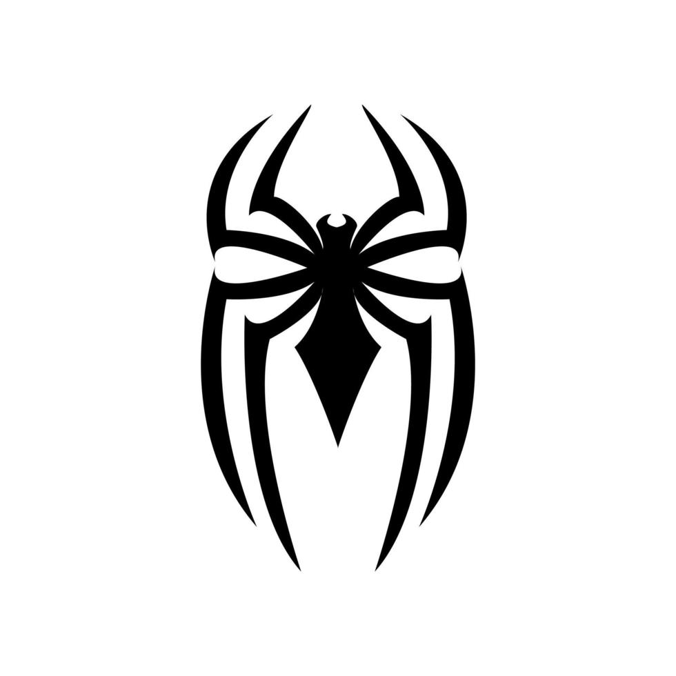 desenho abstrato do ícone do logotipo da aranha em preto vetor