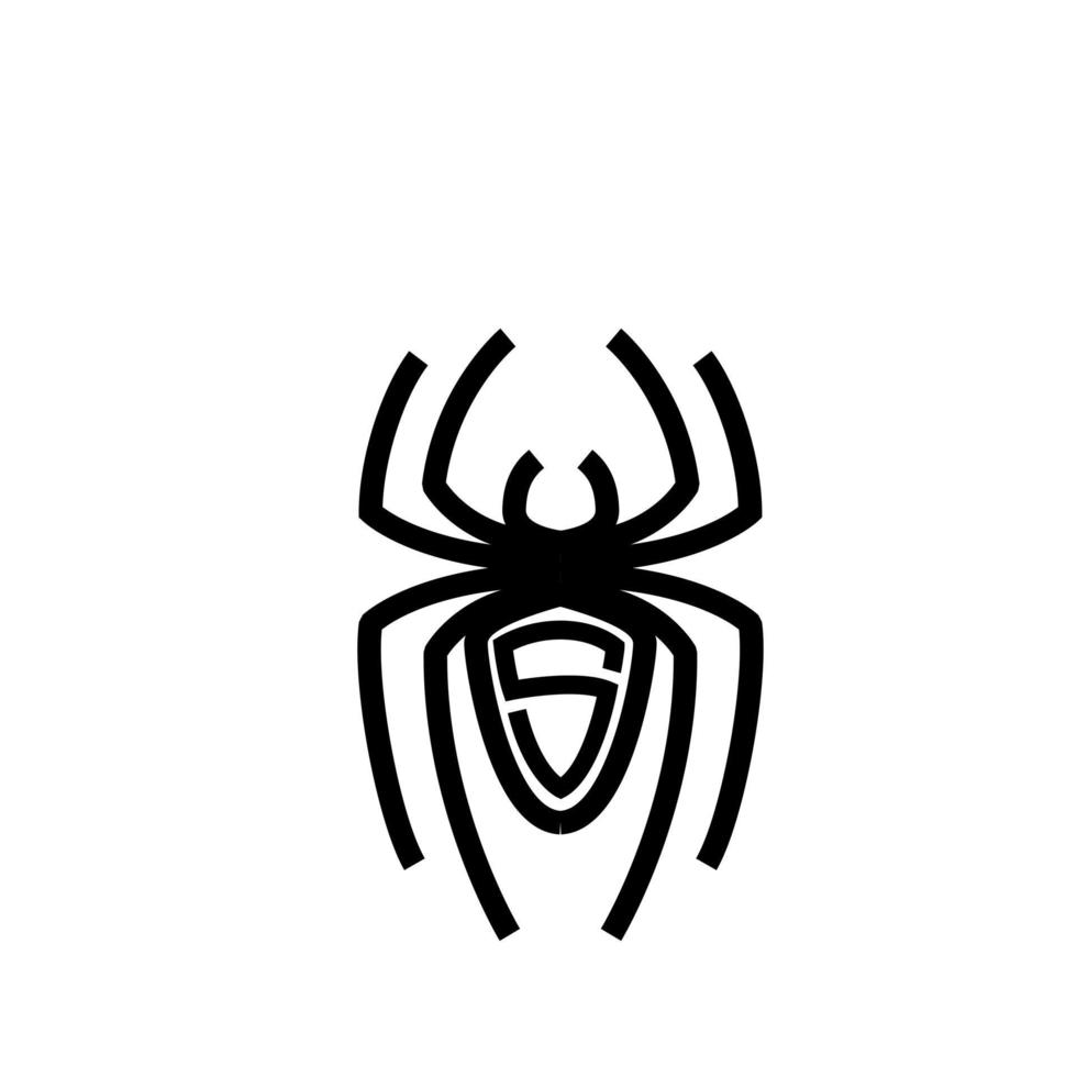 desenho abstrato do ícone do logotipo da aranha em preto vetor