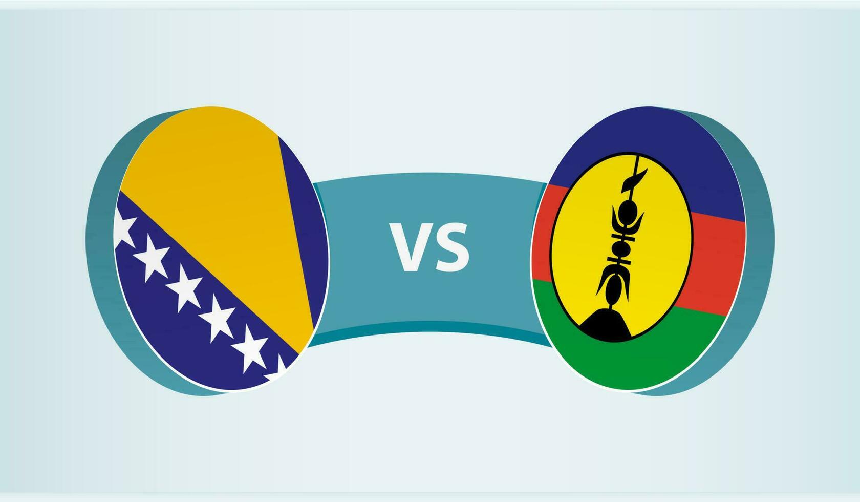 Bósnia e herzegovina versus Novo Caledônia, equipe Esportes concorrência conceito. vetor