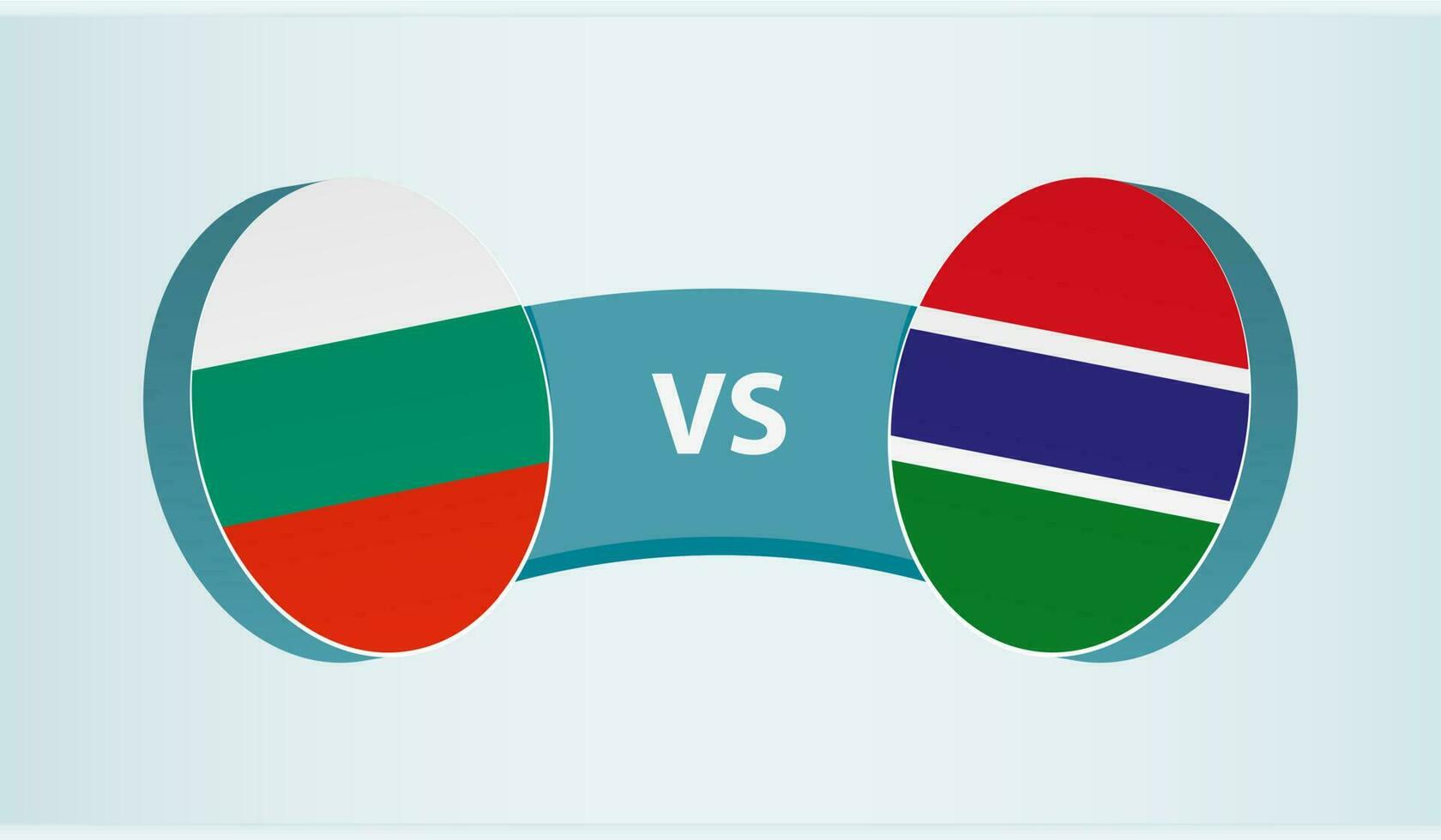 Bulgária versus Gâmbia, equipe Esportes concorrência conceito. vetor