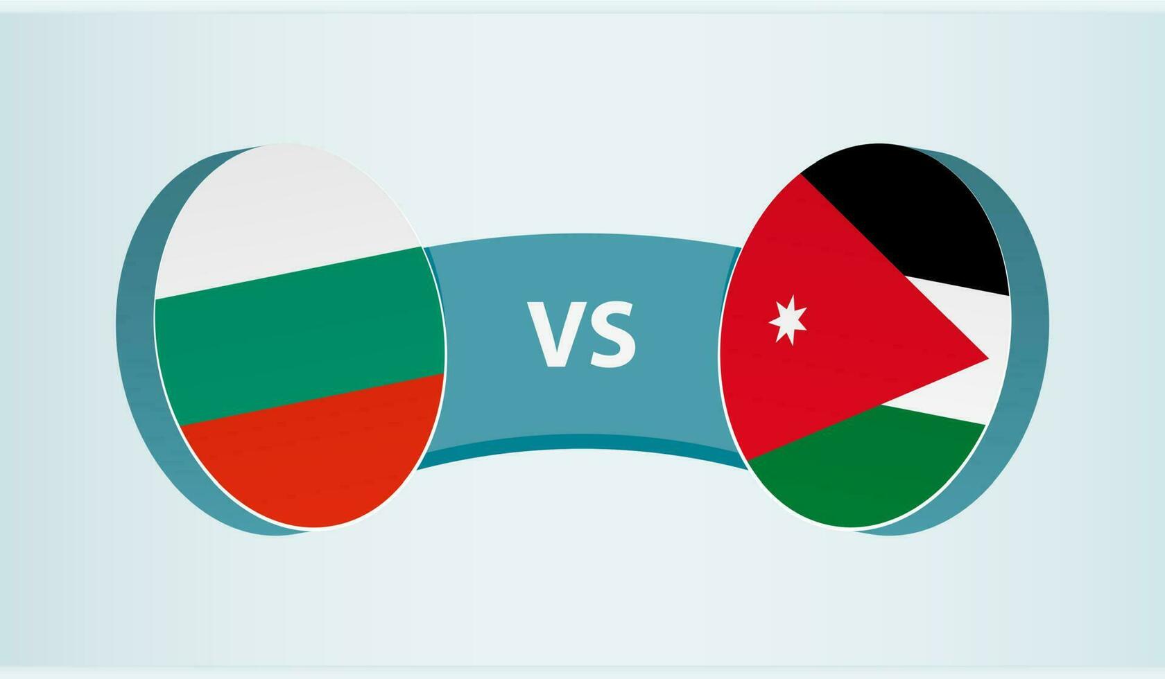 Bulgária versus Jordânia, equipe Esportes concorrência conceito. vetor