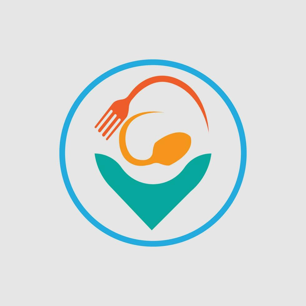 Comida ponto logotipo desenhos conceito vetor, restaurante logotipo desenhos modelo ilustração vetor