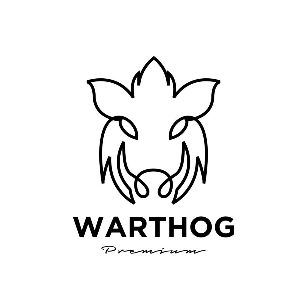 warthog linha simples desenho de ilustração vetorial vetor