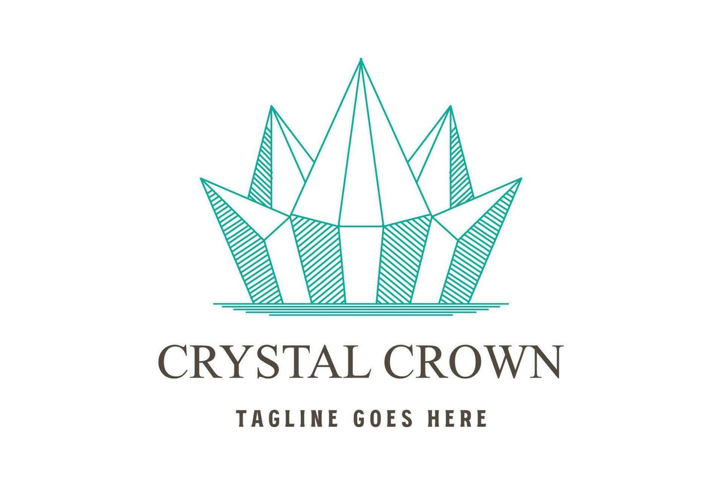 ouro diamante cristal pedra preciosa esmeralda coroa logotipo Projeto vetor