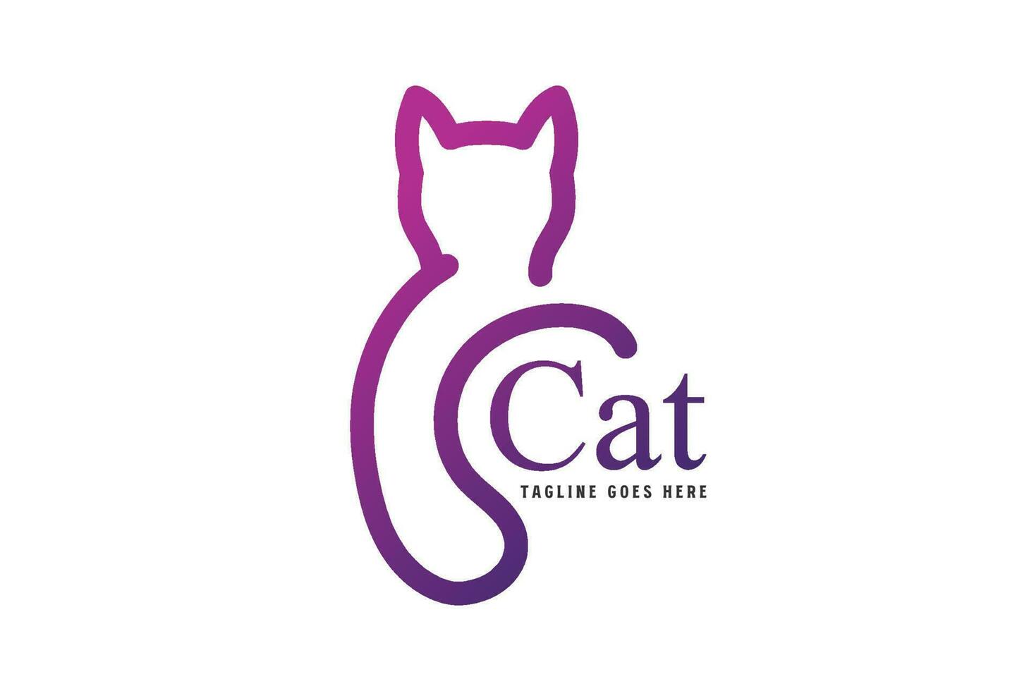 simples minimalista gato gatinha gatinho logotipo Projeto vetor