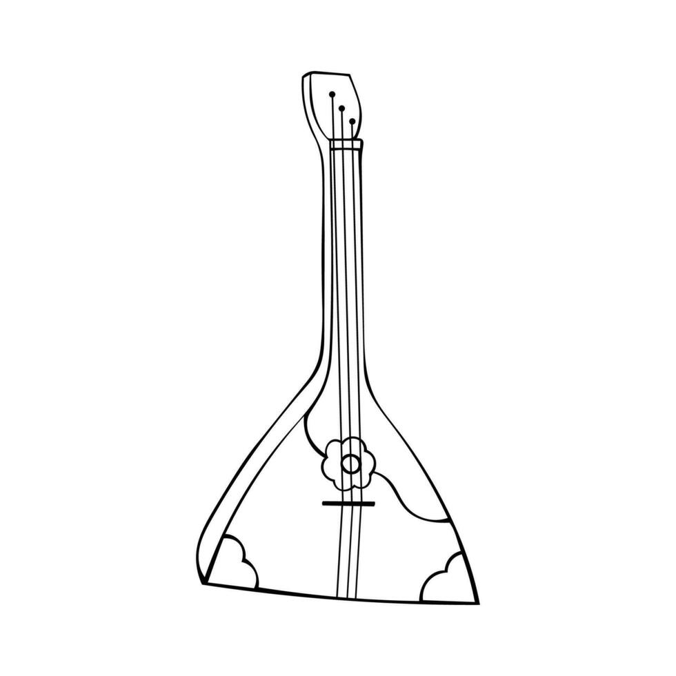 russo nacional corda musical instrumento balalaica. vetor ilustração isolado em branco fundo