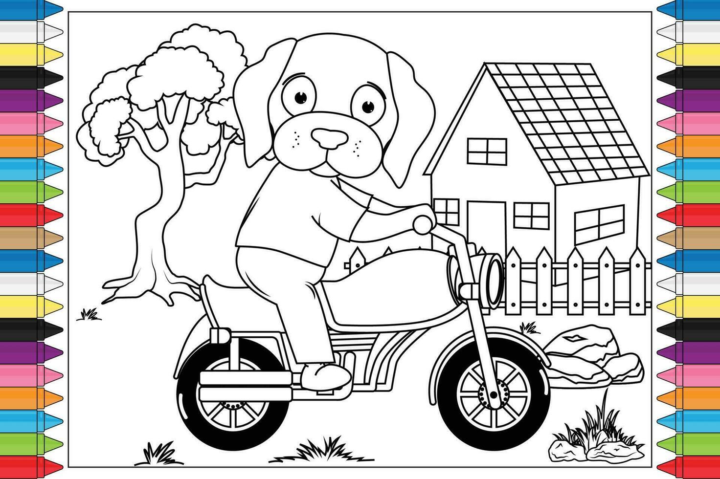 colorir desenho animado de animais para crianças vetor