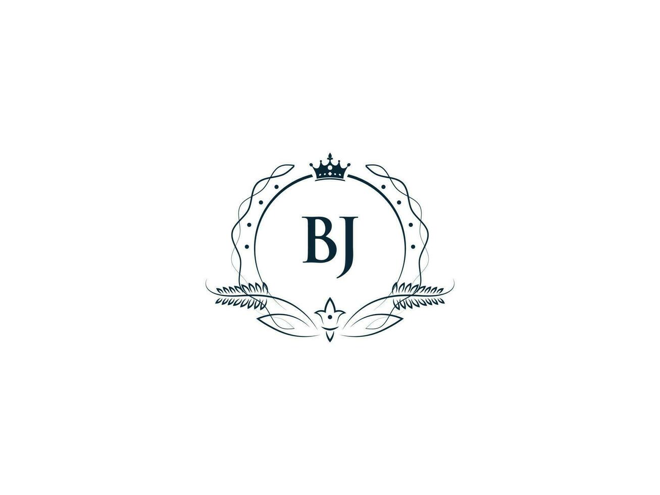 profissional bj luxo o negócio logotipo, feminino coroa bj jb logotipo carta vetor ícone