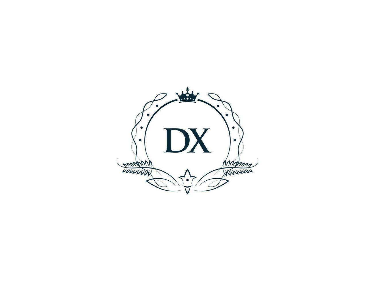 inicial dx feminino logotipo, criativo luxo coroa dx xd carta logotipo ícone vetor