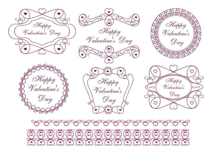 Happy Valentine's Day Label Pack Vector