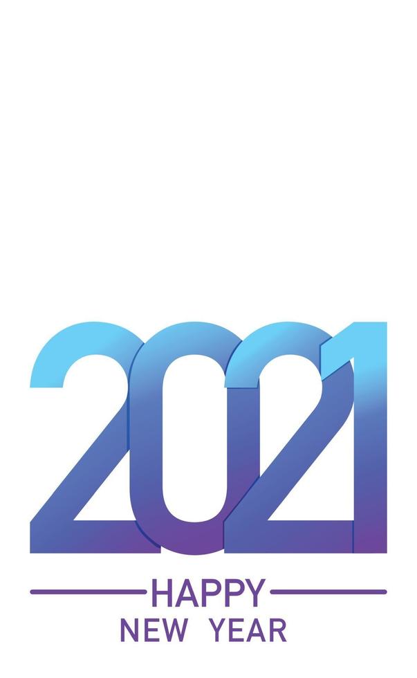 números 2021 desejam ano novo com fundo claro vetor