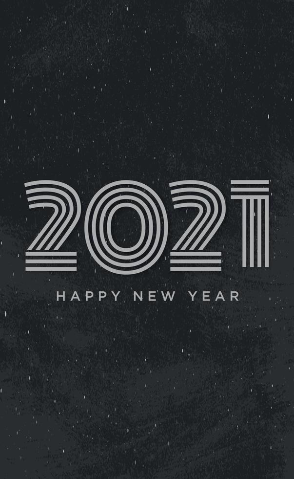 2021 com desejos de ano novo em fundo escuro vetor