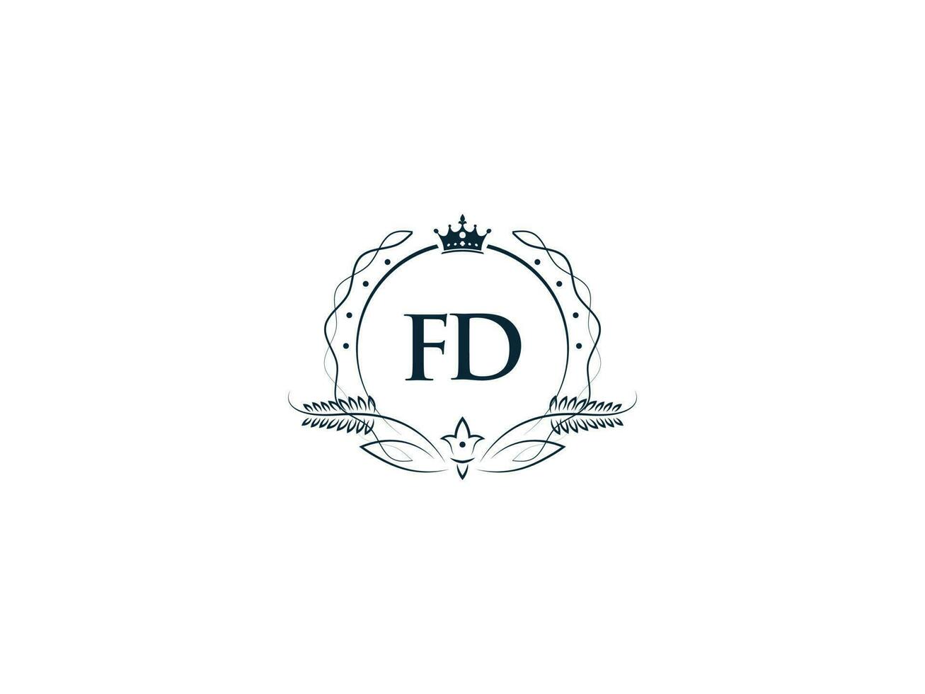 monograma luxo fd logotipo carta, mínimo feminino fd df logotipo ícone vetor estoque