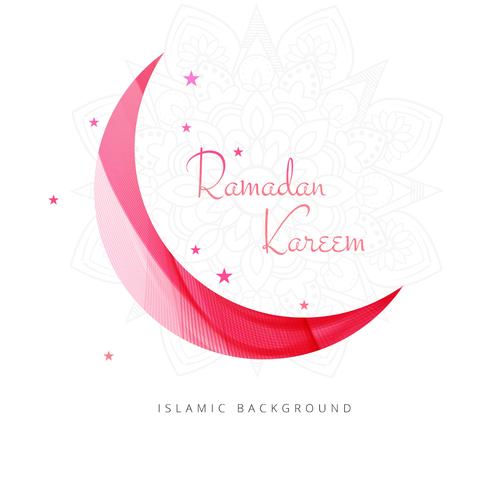 Ramadan kareem bonito com design de cartão de lua vetor