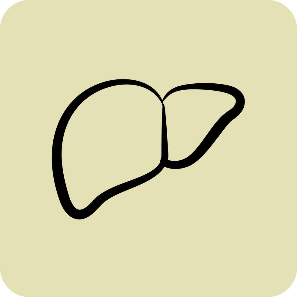 ícone fígado. adequado para Educação símbolo. mão desenhado estilo. simples Projeto editável. Projeto modelo vetor