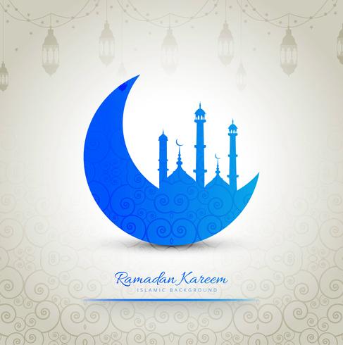 Fundo de lua criativa elegante Ramadan Kareem vetor