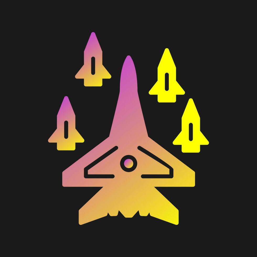 ícone de vetor de míssil caindo de avião