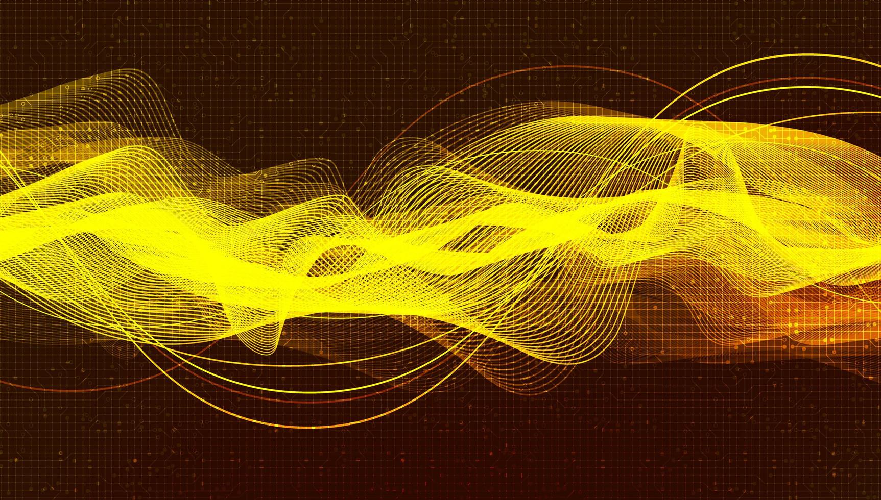 tecnologia de onda sonora digital light gold e conceito de onda sísmica vetor