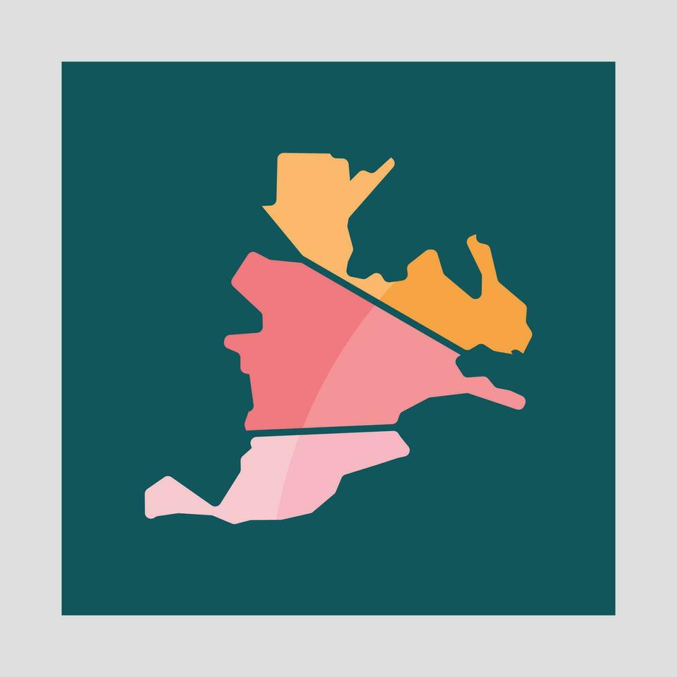 mapa do yevpatoriya cidade colorida geométrico criativo logotipo vetor