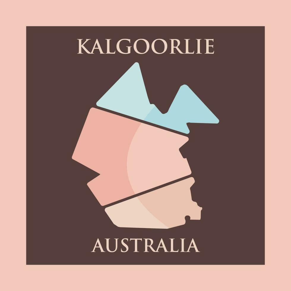 kalgoorlie cidade mapa geométrico simples logotipo Projeto vetor