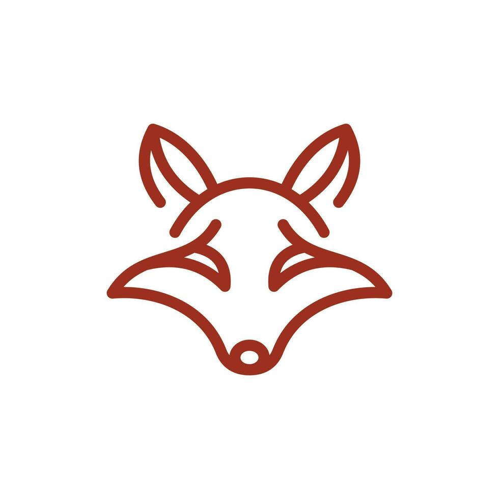 Raposa face animal linha simples logotipo vetor