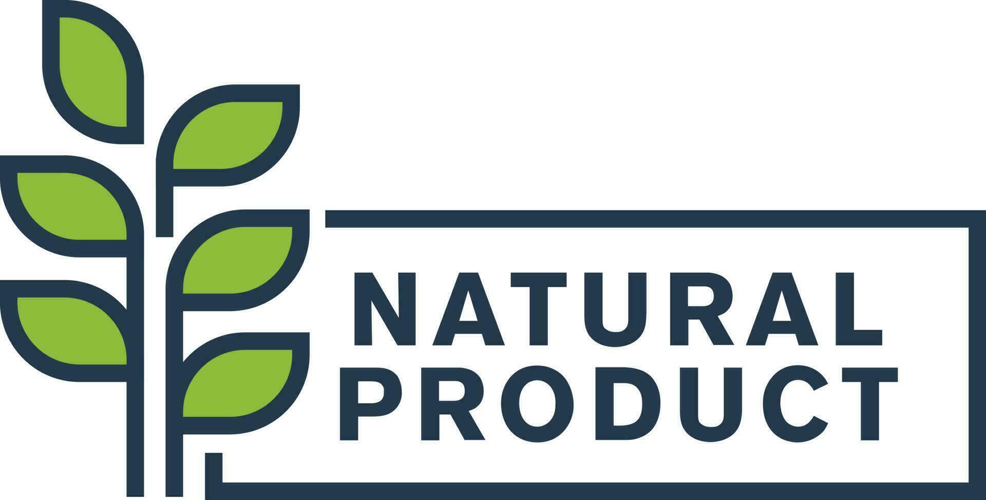 natural produtos rótulo com folhas ícone sobre branco fundo. colorida Projeto. vetor ilustração