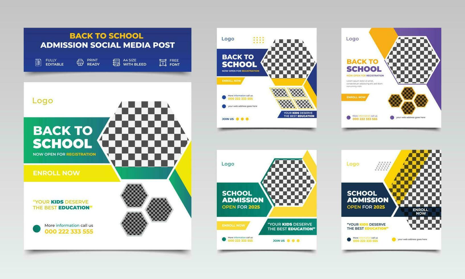 costas para escola admissão social meios de comunicação postar e quadrado bandeira Projeto modelo. escola Educação admissão social meios de comunicação postar bandeira Projeto definir. vetor