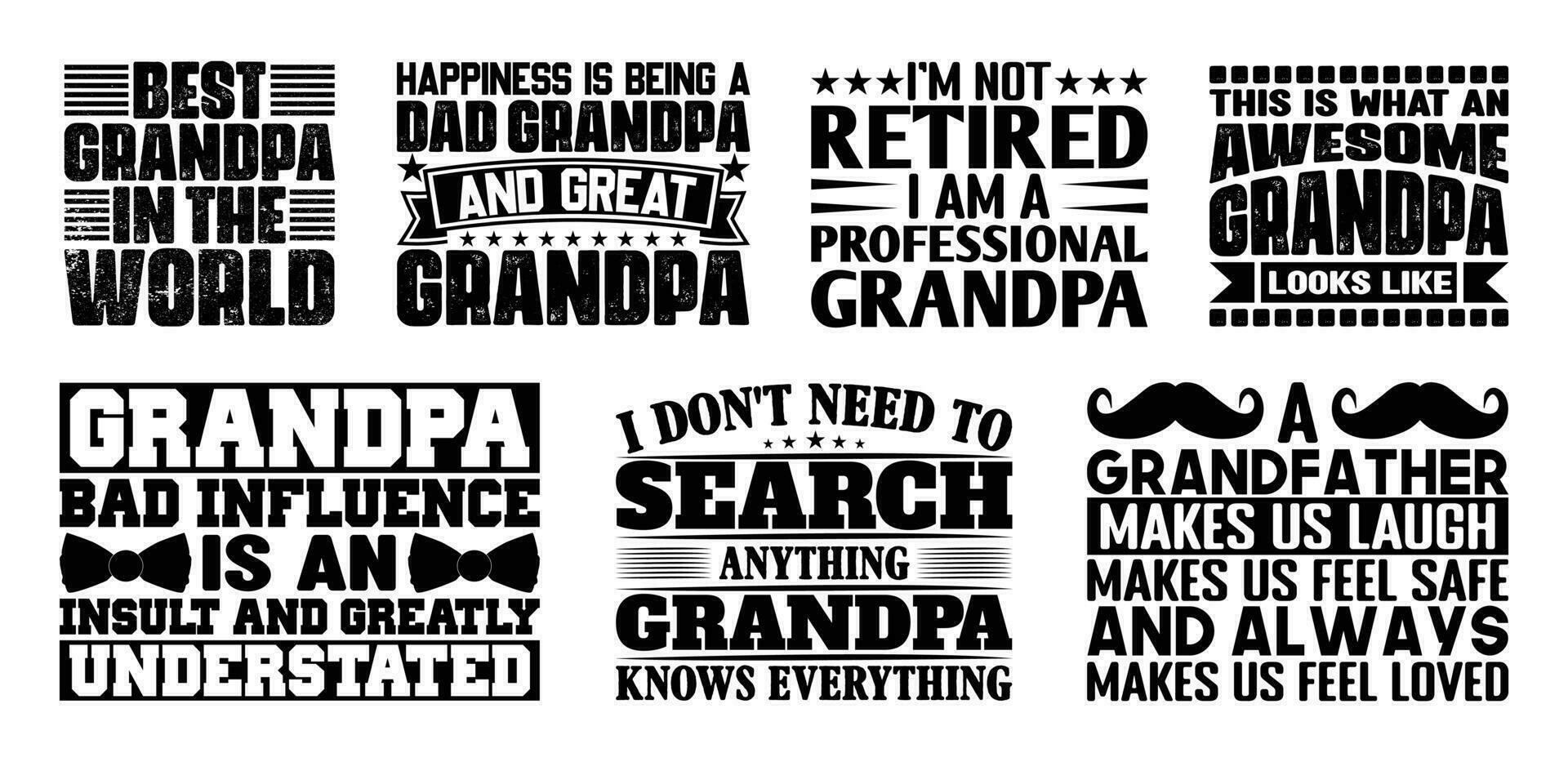Vovô t camisa Projeto pacote, citações sobre avós dia, avô t camisa, avô tipografia t camisa Projeto coleção vetor