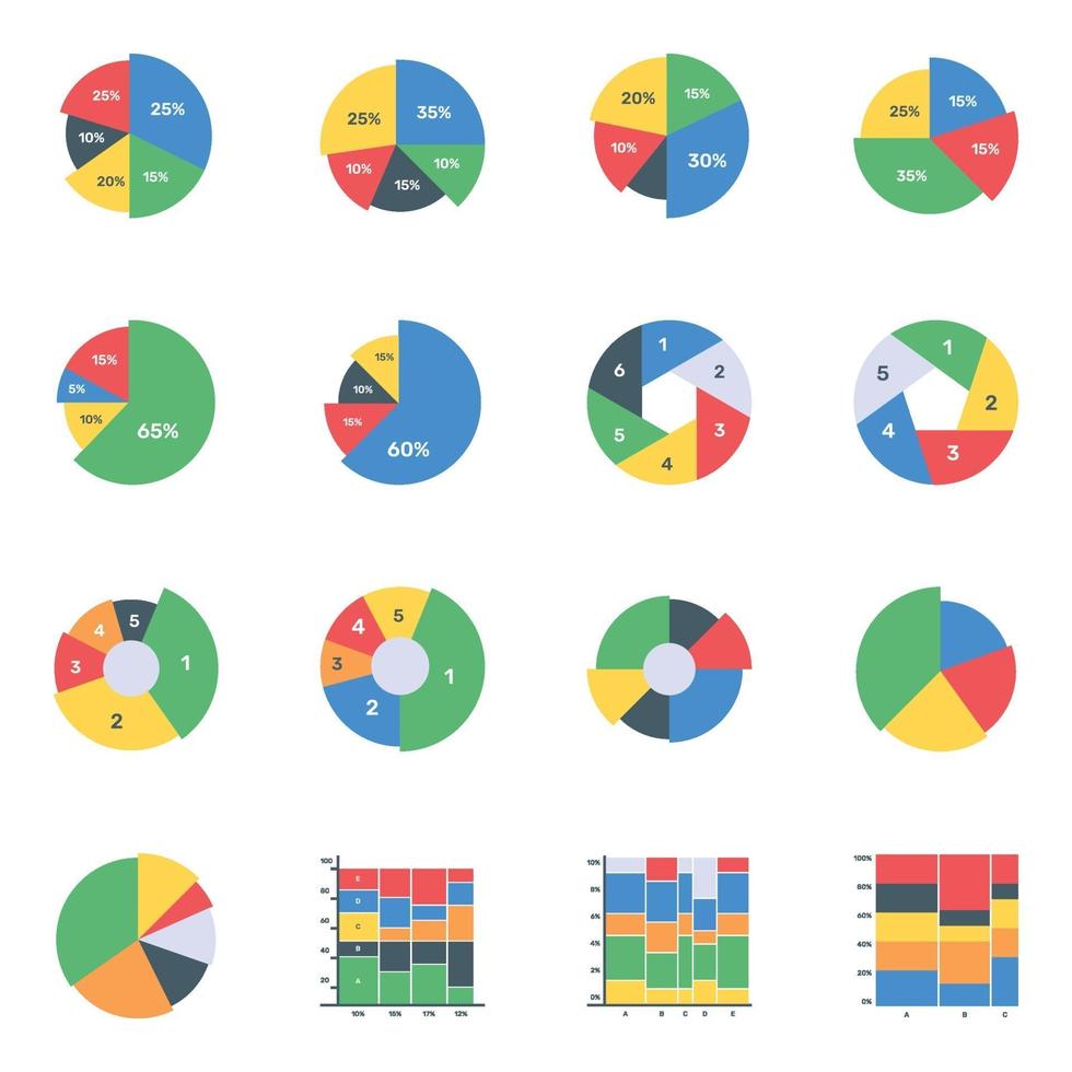 gráficos de rosca modernos vetor