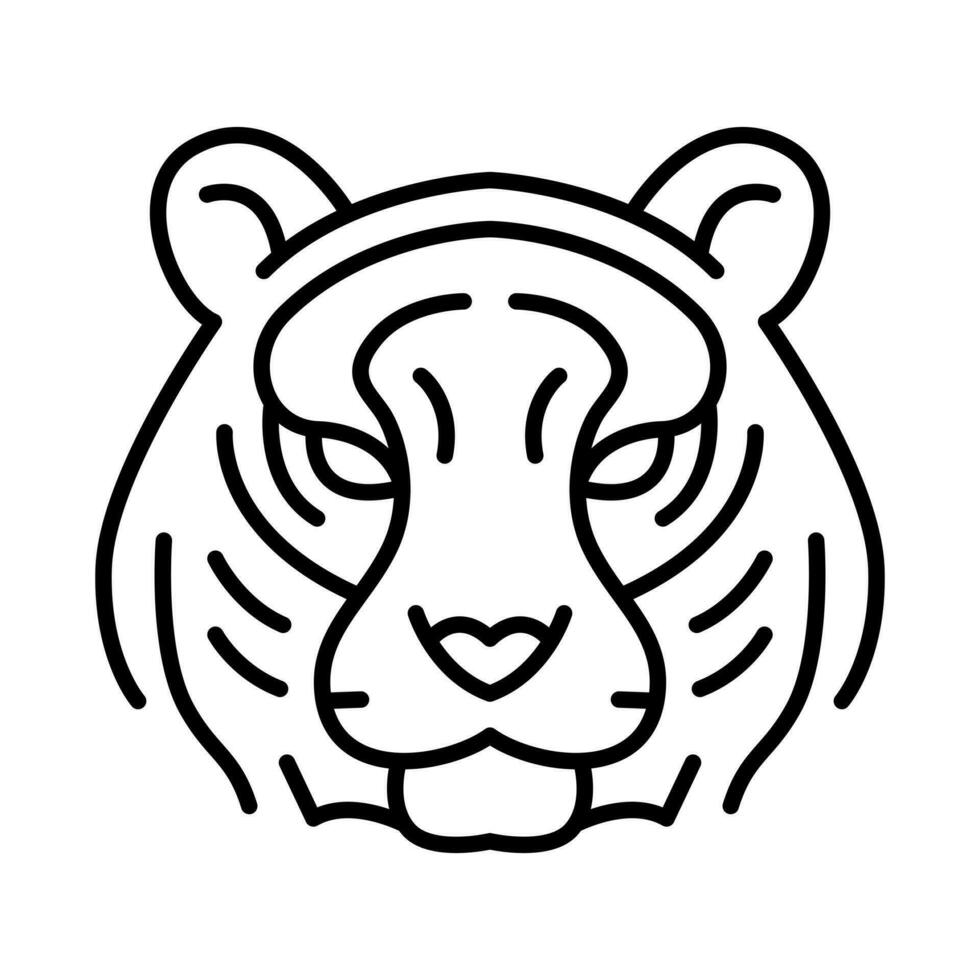 tigre face ícone, vetor