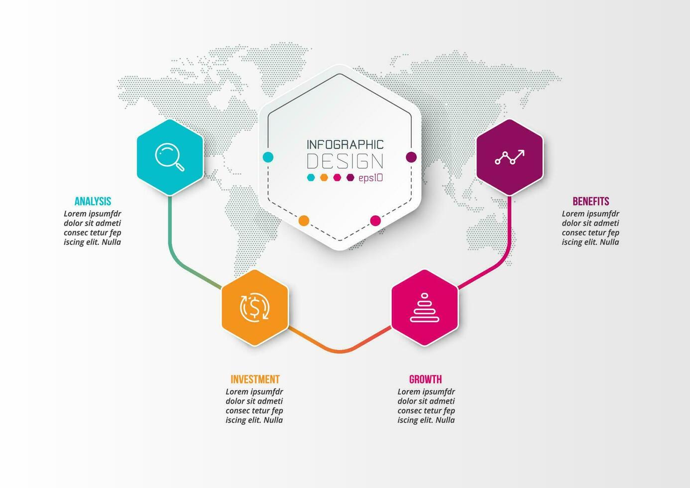 conceito de negócio de modelo infográfico com diagrama. vetor