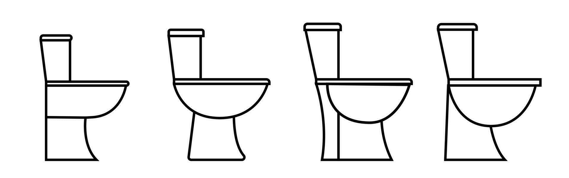 banheiro ícone bidé conjunto vetor simples