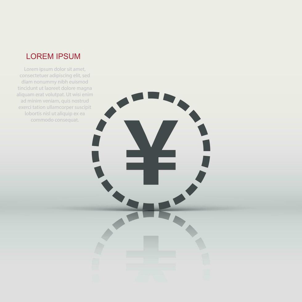 iene, yuan dinheiro moeda vetor ícone dentro plano estilo. iene moeda símbolo ilustração em branco isolado fundo. Ásia dinheiro o negócio conceito.