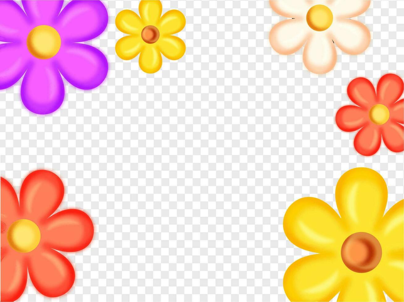 colorida flores em png fundo. vetor