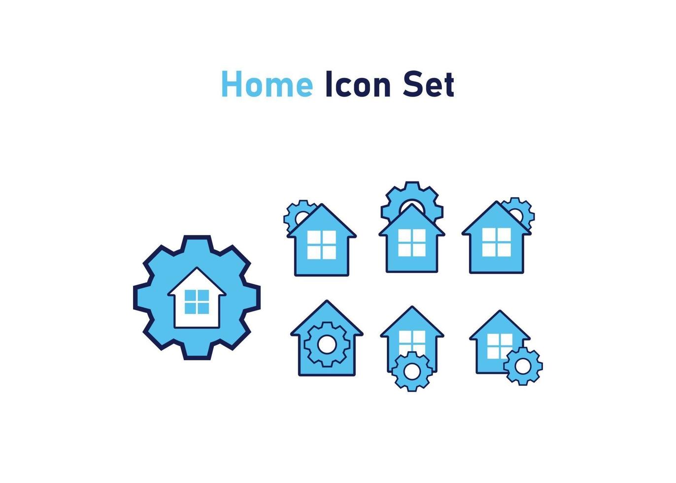 ícone definido com o símbolo da casa. conceito de casa inteligente. ilustração vetorial, conceito de ícone de vetor. vetor