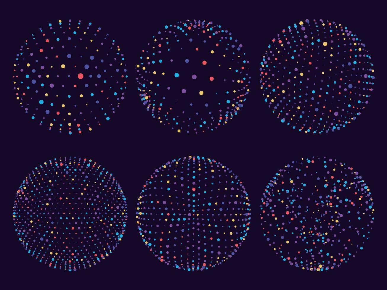Ciência átomo esferas, pontos orbes ou partículas órbita. geometria 3d rede esfera para futurista gráfico ou abstrato vetor ilustração