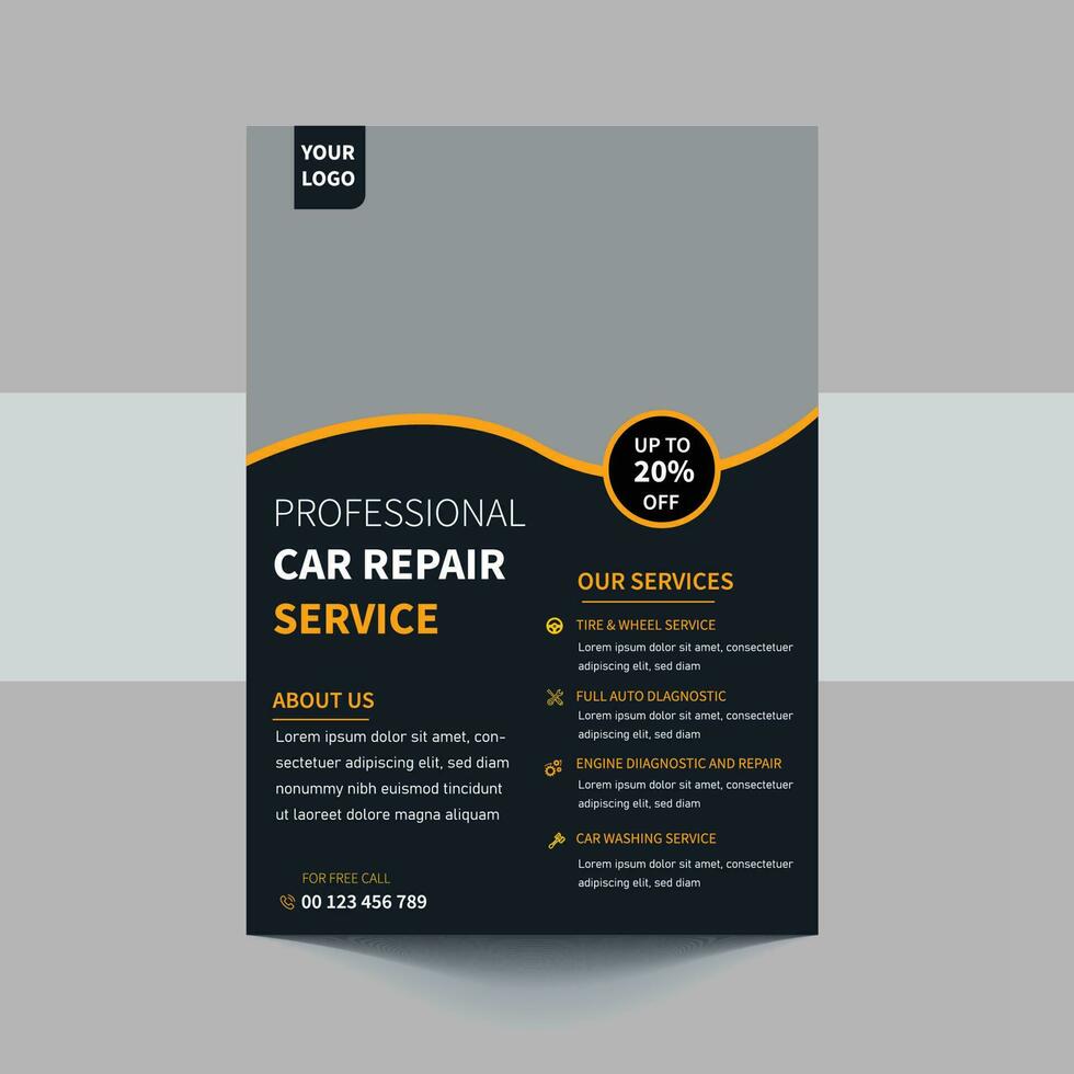 auto reparar Serviços o negócio disposição modelos, folheto, brincar folheto. vetor ilustração.